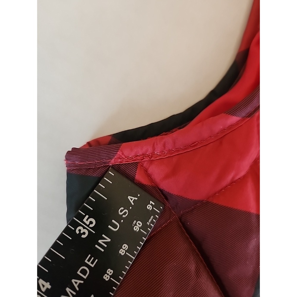 St Johns Bay Womens Quilted Puffer Vest XXL Red Black Buffalo Plaid Preppy Trad - Picture 13 of 13